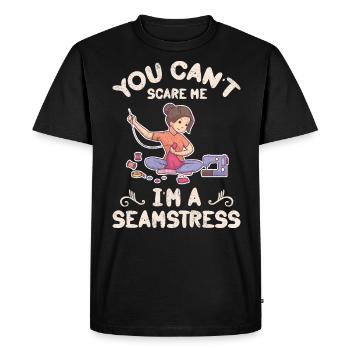 Tu ne peux pas me faire peur, je suis une couturière - T-shirt Premium bio Homme - noir - Devant - Nico (187cm)