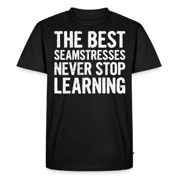 La meilleure couturière n’arrête jamais d’apprendre - T-shirt Premium bio Homme - noir - Devant - Nico (187cm)