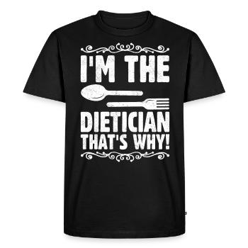 Je suis le diététicien, c’est pourquoi - T-shirt Premium bio Homme - noir - Devant - Nico (187cm)