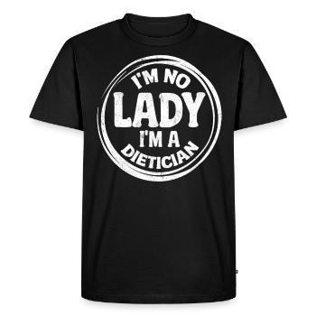 Je ne suis pas une dame Je suis diététicienne - T-shirt Premium bio Homme - noir - Devant - Nico (187cm)