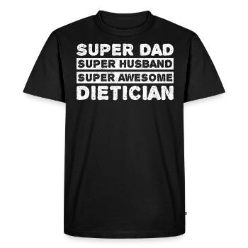 Super Papa Super Mari Super Génial - T-shirt Premium bio Homme - noir - Devant - Nico (187cm)