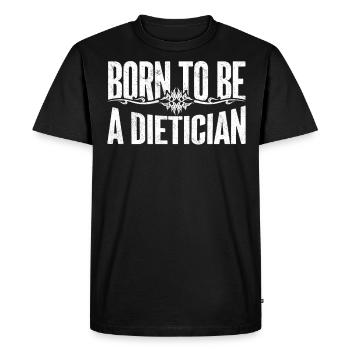 Né pour être diététicien - T-shirt Premium bio Homme - noir - Devant - Nico (187cm)