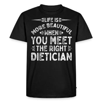La vie est plus - T-shirt Premium bio Homme - noir - Devant - Nico (187cm)