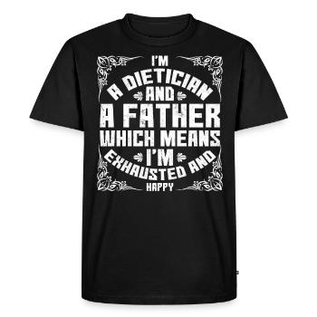 Je suis diététicien et père - T-shirt Premium bio Homme - noir - Devant - Nico (187cm)