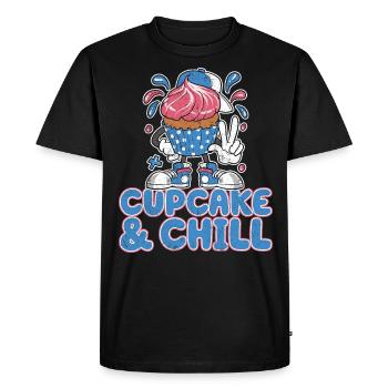Cupcake et Chill Cupcake Caractère - T-shirt Premium bio Homme - noir - Devant - Nico (187cm)