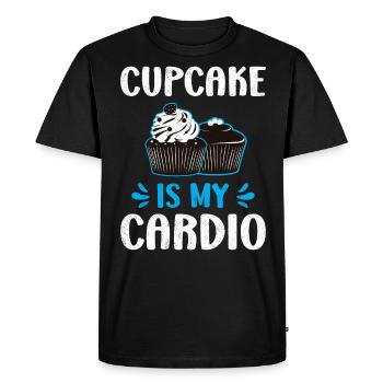 Cupcake est mon cardio - T-shirt Premium bio Homme - noir - Devant - Nico (187cm)
