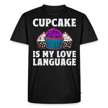 Cupcake Is My Love Language - T-shirt Premium bio Homme - noir - Devant - Nico (187cm)