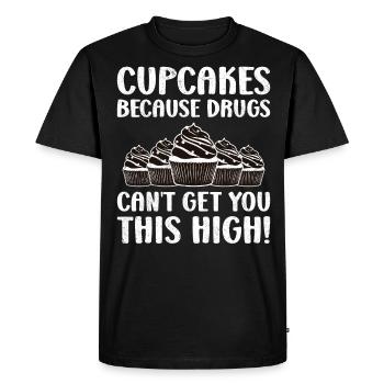 Cupcakes parce que les drogues - T-shirt Premium bio Homme - noir - Devant - Nico (187cm)