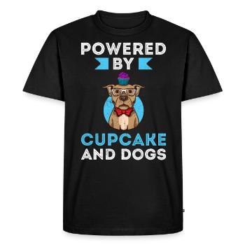 Propulsé par Cupcake et Chiens - T-shirt Premium bio Homme - noir - Devant - Nico (187cm)