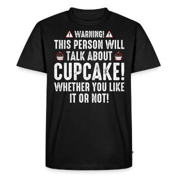 Avertissement Cette personne va parler - T-shirt Premium bio Homme - noir - Devant - Nico (187cm)