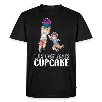 Ce garçon aime le cupcake - T-shirt Premium bio Homme - noir - Devant - Nico (187cm)