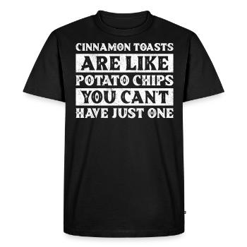 Les toasts à la cannelle sont comme des croustilles - T-shirt Premium bio Homme - noir - Devant - Nico (187cm)