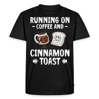 Courir sur du café et du pain grillé à la cannelle - T-shirt Premium bio Homme - noir - Devant - Nico (187cm)