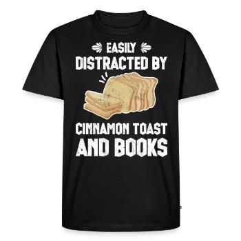 Facilement distrait par le pain grillé à la cannelle - T-shirt Premium bio Homme - noir - Devant - Nico (187cm)