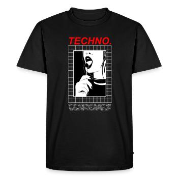 Techno Love - Men's Premium Organic T-Shirt - black - Front - Nico (187cm)