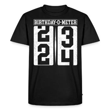 Birthday-O-Meter 24 Happy 24th Birthday Celebrant - Men's Premium Organic T-Shirt - black - Front - Nico (187cm)