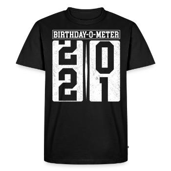 Anniversaire-O-Meter 21 Joyeux 21ème anniversaire Célébrant - T-shirt Premium bio Homme - noir - Devant - Nico (187cm)