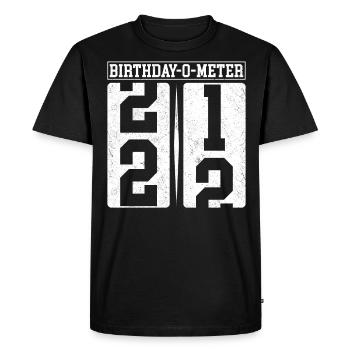 Birthday-O-Meter 22 Joyeux 22ème anniversaire Célébrant - T-shirt Premium bio Homme - noir - Devant - Nico (187cm)