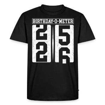 Birthday-O-Meter 26 Joyeux 26ème anniversaire Célébrant - T-shirt Premium bio Homme - noir - Devant - Nico (187cm)