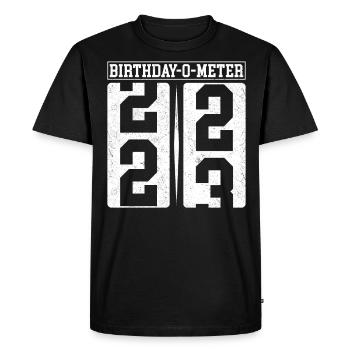 Birthday-O-Meter 23 Happy 23rd Birthday Celebrant - Men's Premium Organic T-Shirt - black - Front - Nico (187cm)