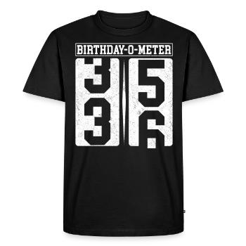 Birthday-O-Meter 36 Joyeux 36e anniversaire Célébrant - T-shirt Premium bio Homme - noir - Devant - Nico (187cm)
