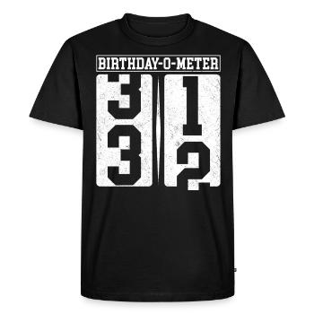 Birthday-O-Meter 32 Happy 32nd Birthday Celebrant - Men's Premium Organic T-Shirt - black - Front - Nico (187cm)