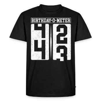 Birthday-O-Meter 43 Happy 43rd Birthday Celebrant - Men's Premium Organic T-Shirt - black - Front - Nico (187cm)