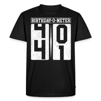 Birthday-O-Meter 41 Joyeux 41e anniversaire Célébrant - T-shirt Premium bio Homme - noir - Devant - Nico (187cm)