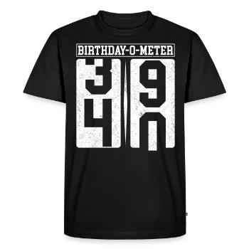 Birthday-O-Meter 40 Happy 40th Birthday Celebrant - Men's Premium Organic T-Shirt - black - Front - Nico (187cm)