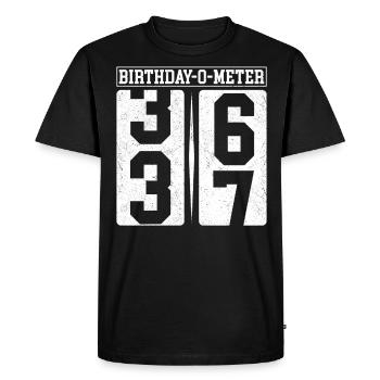 Anniversaire-O-Mètre 37 Joyeux 37ème anniversaire Célébrant - T-shirt Premium bio Homme - noir - Devant - Nico (187cm)