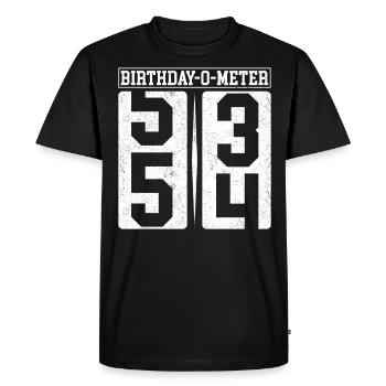 Birthday-O-Meter 54 Happy 54th Birthday Celebrant - Men's Premium Organic T-Shirt - black - Front - Nico (187cm)