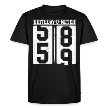 Birthday-O-Meter 59 Joyeux 59e anniversaire Célébrant - T-shirt Premium bio Homme - noir - Devant - Nico (187cm)