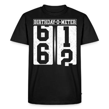 Birthday-O-Meter 62 Joyeux 62e anniversaire Célébrant - T-shirt Premium bio Homme - noir - Devant - Nico (187cm)