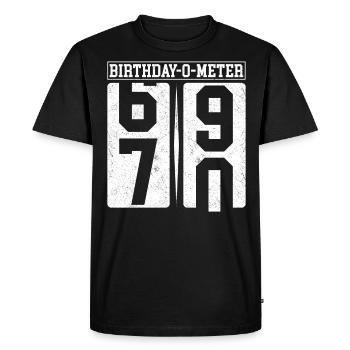 Birthday-O-Meter 70 Happy 70th Birthday Celebrant - Men's Premium Organic T-Shirt - black - Front - Nico (187cm)