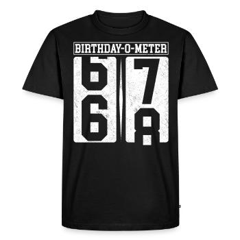 Birthday-O-Meter 68 Joyeux 68e anniversaire Célébrant - T-shirt Premium bio Homme - noir - Devant - Nico (187cm)
