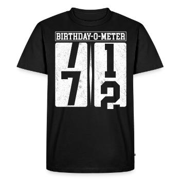 Birthday-O-Meter 72 Joyeux 72ème anniversaire Célébrant - T-shirt Premium bio Homme - noir - Devant - Nico (187cm)
