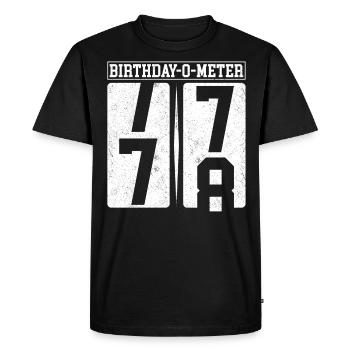 Birthday-O-Meter 78 Joyeux 78e anniversaire Célébrant - T-shirt Premium bio Homme - noir - Devant - Nico (187cm)