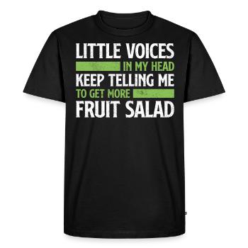 Il n’y a pas d’avenir sans salade de fruits - T-shirt Premium bio Homme - noir - Devant - Nico (187cm)