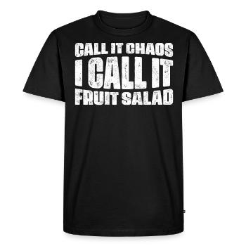 Appelez-le chaos, je l’appelle salade de fruits - T-shirt Premium bio Homme - noir - Devant - Nico (187cm)