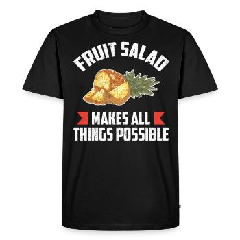 La salade de fruits rend tout possible - T-shirt Premium bio Homme - noir - Devant - Nico (187cm)