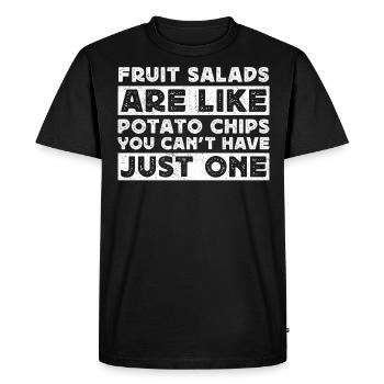 Les salades de fruits sont comme des croustilles - T-shirt Premium bio Homme - noir - Devant - Nico (187cm)
