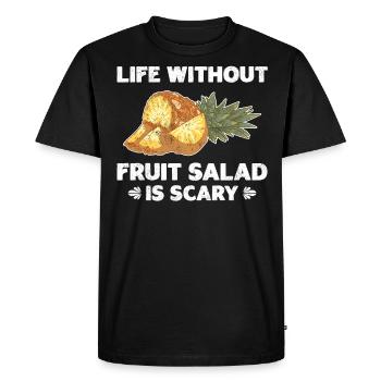 La vie sans salade de fruits est effrayante - T-shirt Premium bio Homme - noir - Devant - Nico (187cm)