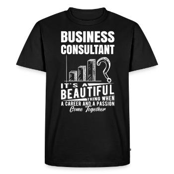 Consultant d’affaires C’est une belle chose - T-shirt Premium bio Homme - noir - Devant - Nico (187cm)