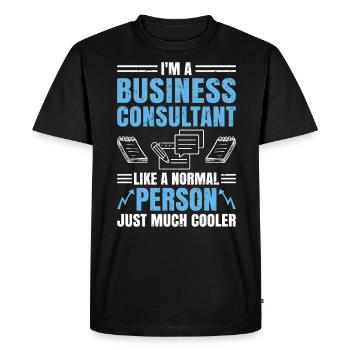 Je suis un consultant en affaires - T-shirt Premium bio Homme - noir - Devant - Nico (187cm)