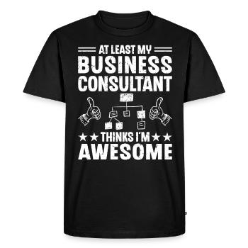 Au moins mon consultant d’affaires - T-shirt Premium bio Homme - noir - Devant - Nico (187cm)