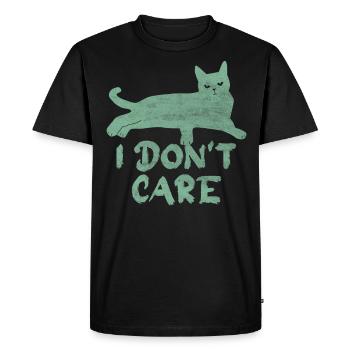 Je m’en fiche Chat Chuchoteur Pet Meow Kitty Chaton - T-shirt Premium bio Homme - noir - Devant - Nico (187cm)