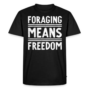 La recherche de nourriture signifie la liberté Mycologie Chasseur de champignons - T-shirt Premium bio Homme - noir - Devant - Nico (187cm)
