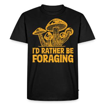 Je préfère être en quête de nourriture Mycologie Mushies Champignon - T-shirt Premium bio Homme - noir - Devant - Nico (187cm)