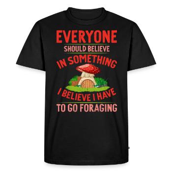 Je dois aller chercher de la nourriture Mycologie Mushies Champignon - T-shirt Premium bio Homme - noir - Devant - Nico (187cm)
