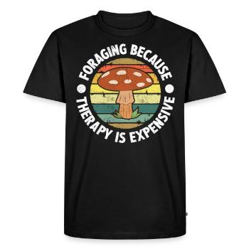 Recherche de nourriture parce que la thérapie est un champignon coûteux - T-shirt Premium bio Homme - noir - Devant - Nico (187cm)